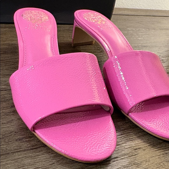 NIB [Vince Camuto] Linanna Block Heel Slip-On Sandals in Lotus Pink Women's 6.5 - Picture 7 of 13